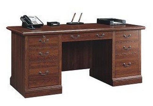 Planked Cherry Executive Desk Camden County Collection by Sauder Office Furniture